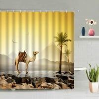 Kupatilo tuš za zavjese jelena Zebra slont konjski kamin Dizalica za sunčanje zalazak sunca Šumski krajolik