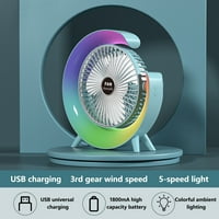 Haykey Desktop Moda i zgodna muta 3-stupanjska noćna svjetlost ventilatora, USB punjenje Mini ventilator