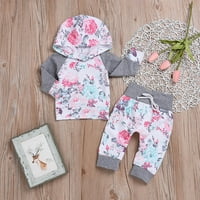 Dječja odjeća za djevojke novorođenče novorođenčad dječak djevojka cvjetni vrhovi Hoodie hlače odijelo