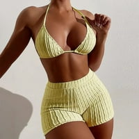 Ženski set kupaćih kostimi za bikini Tanak remen koji vise bikini solidne pantalone s kupaćem kostimu