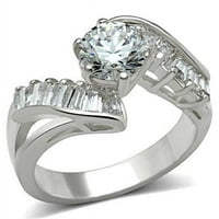 Žene srebrni sterling srebrni prsten sa AAA razredom CZ-a jasno - veličina 5
