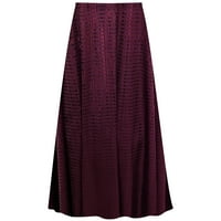 Srednje ženska boho suknja - Elastična struka Maxi suknja Burgundija Design Reflection Dizajner Ispiši