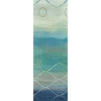 COUNTER, Cynthia crna Moderna uokvirena muzej Art Print pod nazivom - apstraktni valovi Plavo-siva panel