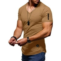 Muška majica Ležerne prilike modne majice sa zatvaračem u obliku čvrstog boja