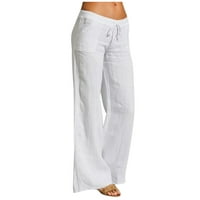Pimfylm Womens Capris za ljetne hlače za čišćenje Ženske radne hlače Business Casual White 3xl