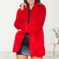 Zimski kaputi za žene Fau krznena jakna labavi pahuljice meki vrhovi crveni 4xl