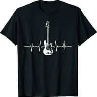 Žene cool bass gitara majica za srce za otvaranje basa za bas muške žene majica crni tee