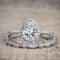 Carat Pear Cut Man Mad Diamond Moissine i muškarac izrađeni dijamantskih moissanita halo vjenčani prsten