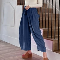 Fufitet Ženske hlače Žene Casual Pant Loose Comfy Comptring Široke noge Pantalone za usjeve sa džepovima