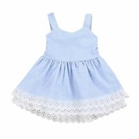 Penkaiy Toddler Kids Baby Girl Ljetna odjeća Stripe čipka Pageant princeze haljine za djevojčice za