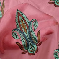 Onuone svilena tabby Srednja ružičasta tkanina od listi i paisley blok zanatske projekte Dekor tkanina