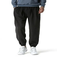 Eleluny muške čvrste sportske hlače Yoga Bloomers casual pantalone jogging dno crne xl