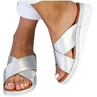 Žene Neklizajuće slajdove Sandale Kuća Tuš Crossover Platform Ležerne sandale cipele Putni papera