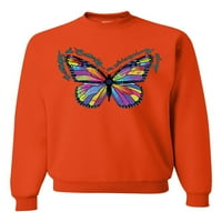 Divlji bobby, šareni leptir oh leptir na šaptajućim krilima životinja ljubavnica u unise Crewneck grafički duks, narandžasti, mali