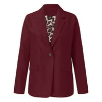 Vedolay odijelo Jakna Ženski modni casual dugi rukav otvoren prednji radni jakne sa džepovima, crvene