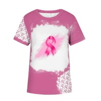 Košulje od raka dojke za žene Jesen modne ružičaste vrpce kratki rukav grafički kratki grafički teži