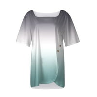 Košulje za žene Ženska majica kratkih rukava Štampana imitacija pamuk Top Light Blue XXXL