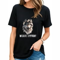 Ložić za divlje životinje Wolf Lover Modni grafički ispis Ženska majica kratkih rukava, udobni i elastični