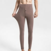 Muške joge hlače Solidne boje zimske ruke obložene tople debele tajice Termičke hlače Tummy Control