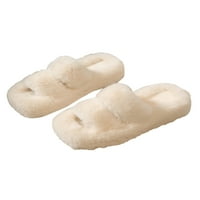 Bellella Dame Fluffy Slides Slip na plišanim papučim zimskim toplinim papučama Neklizajuće kuće za kuću Bež 6