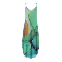 Haljina odobrenja Yanxiao ženska plaža mramorna elementa od ramena s kratkim rukavima XXL
