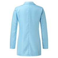Žene ležerne bluže, casual džepni ured za pukotine prednje kardiganske jakne Radni odijelo rastegnuto