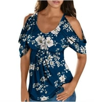Usmixi ženske bluze i vrhovi Dressy Beach Izlaska ležerna hladna ramena elastična struka plus veličine
