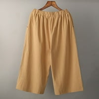 Jtckarpu casual hlače pamučne posteljine hlače žene široke noge udobne pantalone s džepovima