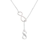Delight nakit SilverTone Psalam 23: Infinity znak Srebrni ton Elegantna Infinity Lariat ogrlica