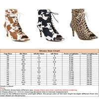 Ymiytan ženske sandale Leopard Print Visoke potpetice Stiletto čizme Radite udobne modne peep toe haljine