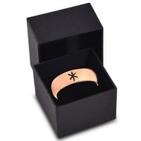 Tungsten asterisk zvjezdani simbol glifne prsten za muškarce Žene Udobne cipele 18K Rose Gold Dome Polirano