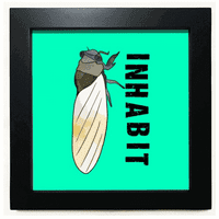 Anabitna cicada allemada Neviifolia Bugs Black Square Frame Frame Wall Stollop