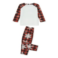 Amiliee Porodica koja odgovara Božić pidžami crtani tisak dugih rukava vrhova snježne pantalone za spavanje za spavanje PJS