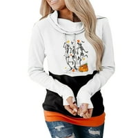 Ženska pulover za hoodie Fun Graphic Print okrugli vrat Duge dugih rukava Zimski duksevi Zip Up Duge