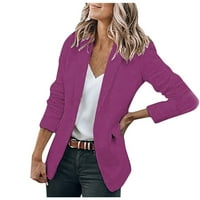 Brend Ženska odjeća Ženska gumb Solid Color Džepni rekreativni kaput s dugim rukavima