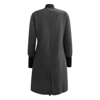 Xinqinghao ženske montirane jakne kaput kaput od punog boja dolje dolje kaput s dugim rukavima split