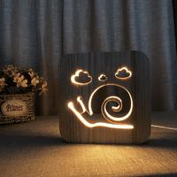 Snails Noćno svjetlo za djecu Drvena 3D lampica Creative Drvena svjetla Jednostavna ukrasna svjetla