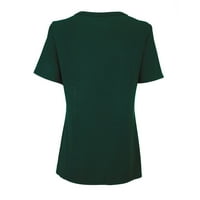Hanzidakd T majice za žene casual vrhovi Ljetni kratki rukav Dugme s kratkim rukavima, učvršćen tanka