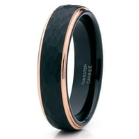 Ružičasta zlato Tungsten Vjenčani prsten za prsten za muškarce i žene Crni volframovi prsten Udobne