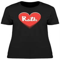 Ruth na crvenoj srčanoj majici žene -Image by shutterstock, ženska X-velika