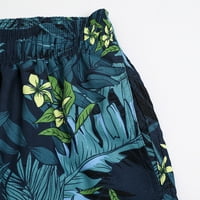 Pliveni trup muškarci Print kratke hlače Kartografske kratke hlače Džepke Havajski kratke hlače Elastični