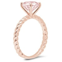 2.0ct okrugli rez ružičasti simulirani dijamant 14k ružičasta ruža zlatna graviranje izveštavanja godišnjica
