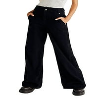 Xkwyshop žene Corduroy flared hlače Y2K Vintage Bootcut Bell donje boje visoke struke Široke noge pantalone