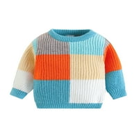 Dojenčiji dječji dječački pleteni džemper casual topli colorblock džemper patchwork dugih rukava u pulover
