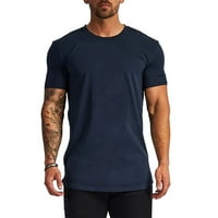 Muške vještine za vježbanje prozračna svilena kratka rukava Slim fit modni ljetni okrugli vrat kratki rukav majica Brown XL