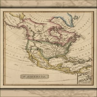 24 X36 Galerija, Mapa Sjeverna Amerika Sjedinjene Države 1817