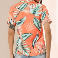 Mveomtd Womens Revel majica kratkih rukava Top Hawaiian majica T košulja Knottirani vrhunski majice