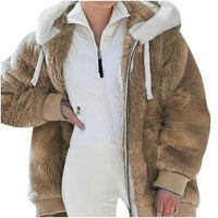 Clearsance ženski kaput žene plus size zimski topli labavi plišani kaput sa kapuljačom