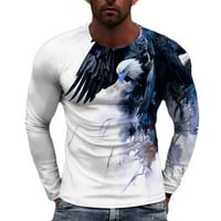 Muška majica Clearence Plus Veličina Casual Okrugli vrat Pulover za ispis dugih rukava majica bluza