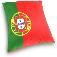 Zastava države Portugalija Velvet Plish Bacanje jastuk za jastuk CASS CASE - 20 20 - Nevidljivi patentni zatvarač Cvjetni zatvarač Cvjetni za kauč Sofa bez jastuka